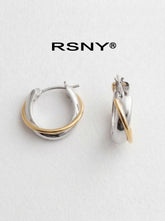RSNY Two-Tone Geometric Earrings - main product photo