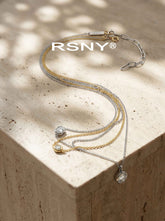 RSNY Two-Tone Geometric Necklace - main product photo