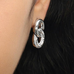 RSNY diamond pattern chain earrings - R2059A