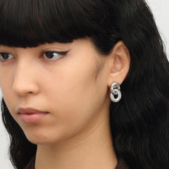 RSNY diamond pattern chain earrings - R2059A