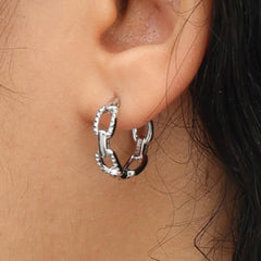 RSNY diamond pattern chain earrings - R2082A