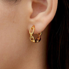 RSNY diamond pattern chain earrings - R2082B