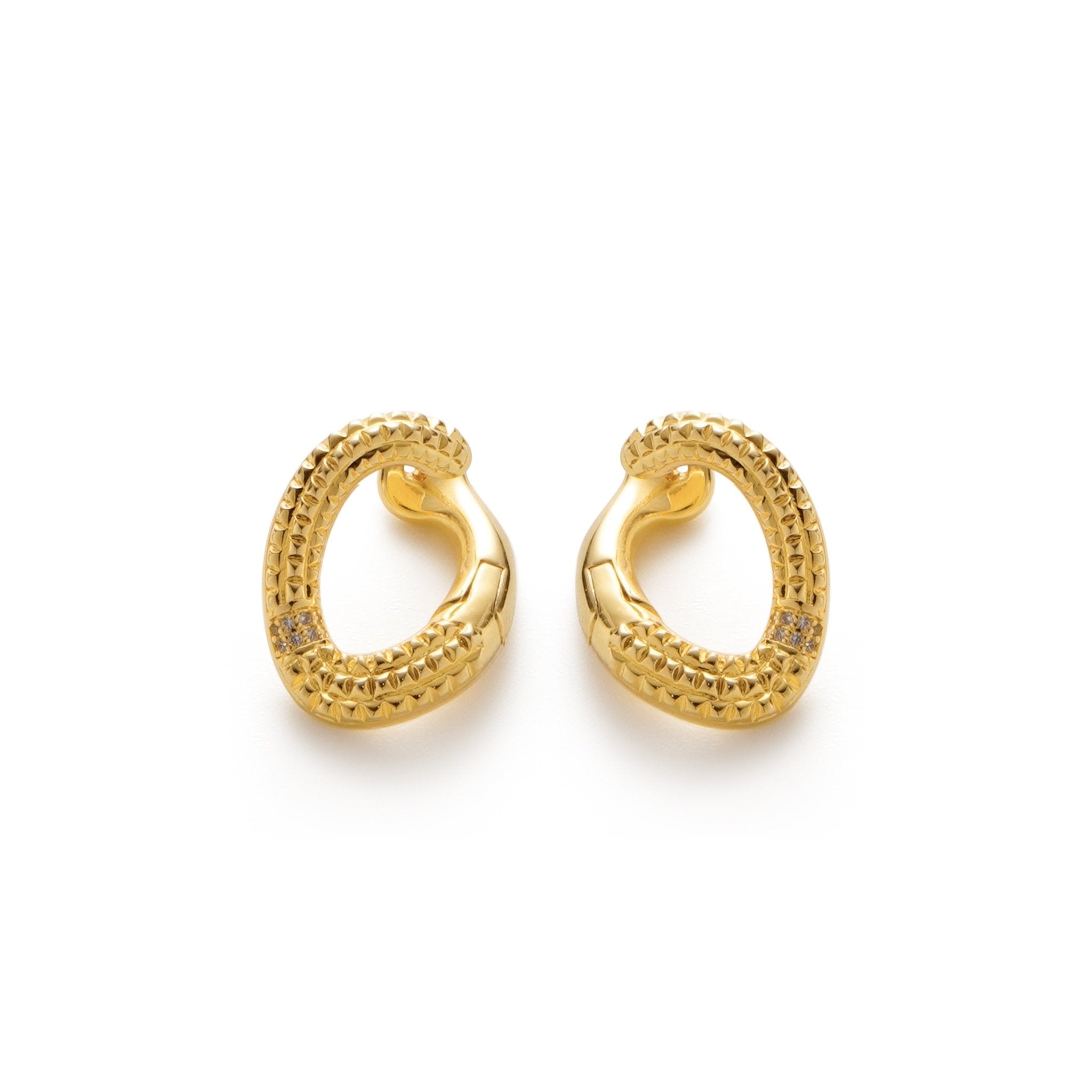 RSNY diamond pattern chain earrings - R2083B