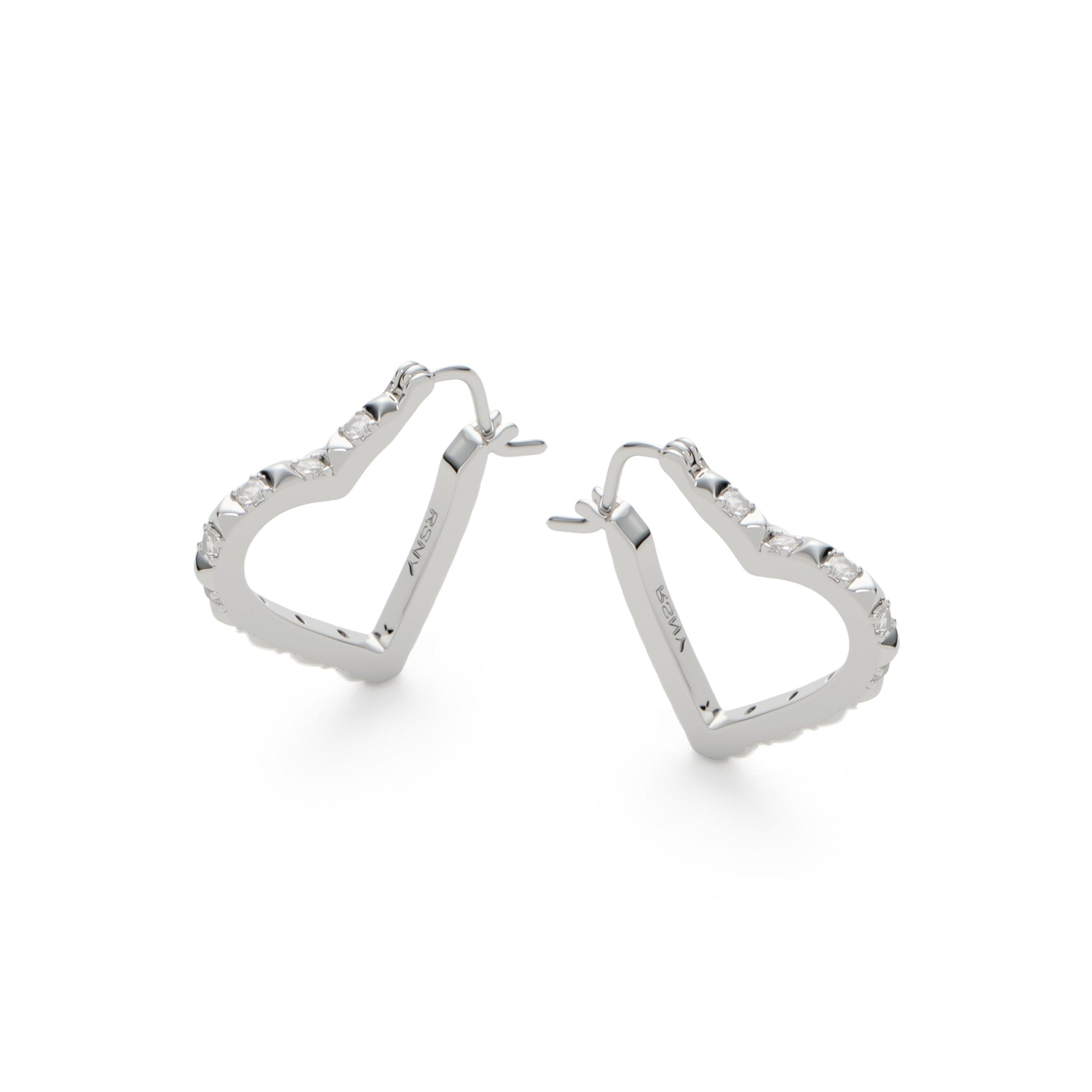 RSNY Diamond Pattern Heart Earrings - R2193A