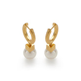 RSNY Diamond Pattern Pearl Stud Earrings - R2065B