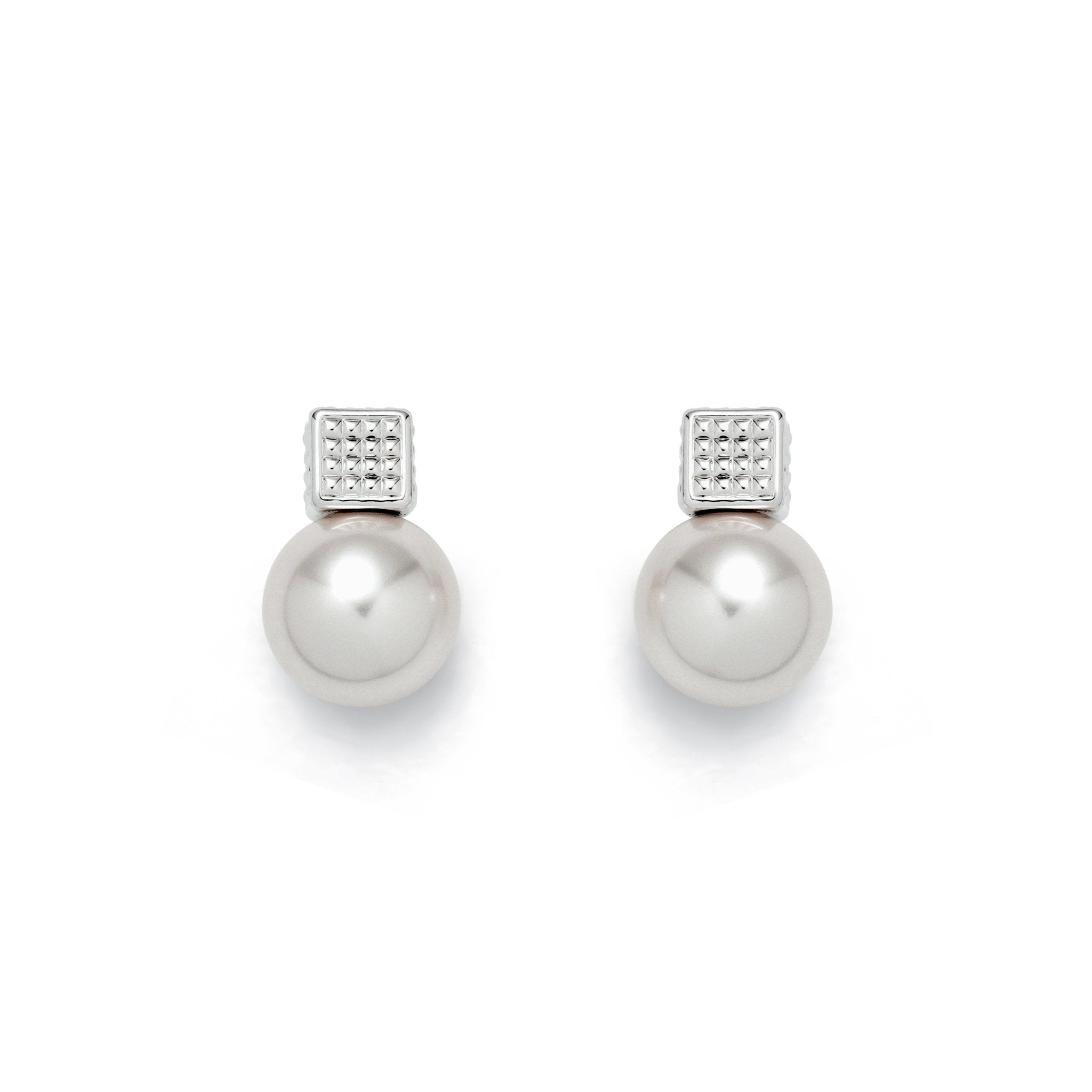 RSNY Diamond Pearl Stud Earrings - R2064A