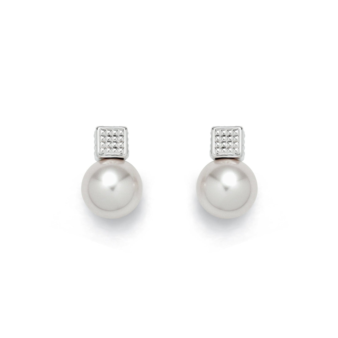 RSNY Diamond Pearl Stud Earrings - R2064A