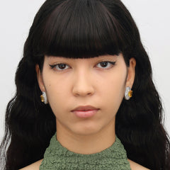 RSNY diamond texture stud earrings - R2063A