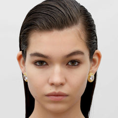 RSNY diamond texture stud earrings - R2063B