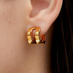 RSNY Diamond Textured Earrings - R2077B