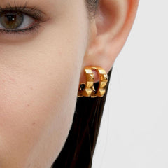 RSNY Diamond Textured Earrings - R2077B