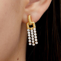 RSNY fringed stud earrings - R2135B