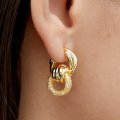 RSNY geometric abstract winding stud earrings - R2186B