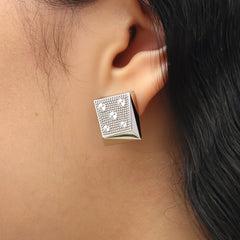 RSNY Geometric Crystal Diamond Earrings - R2216A