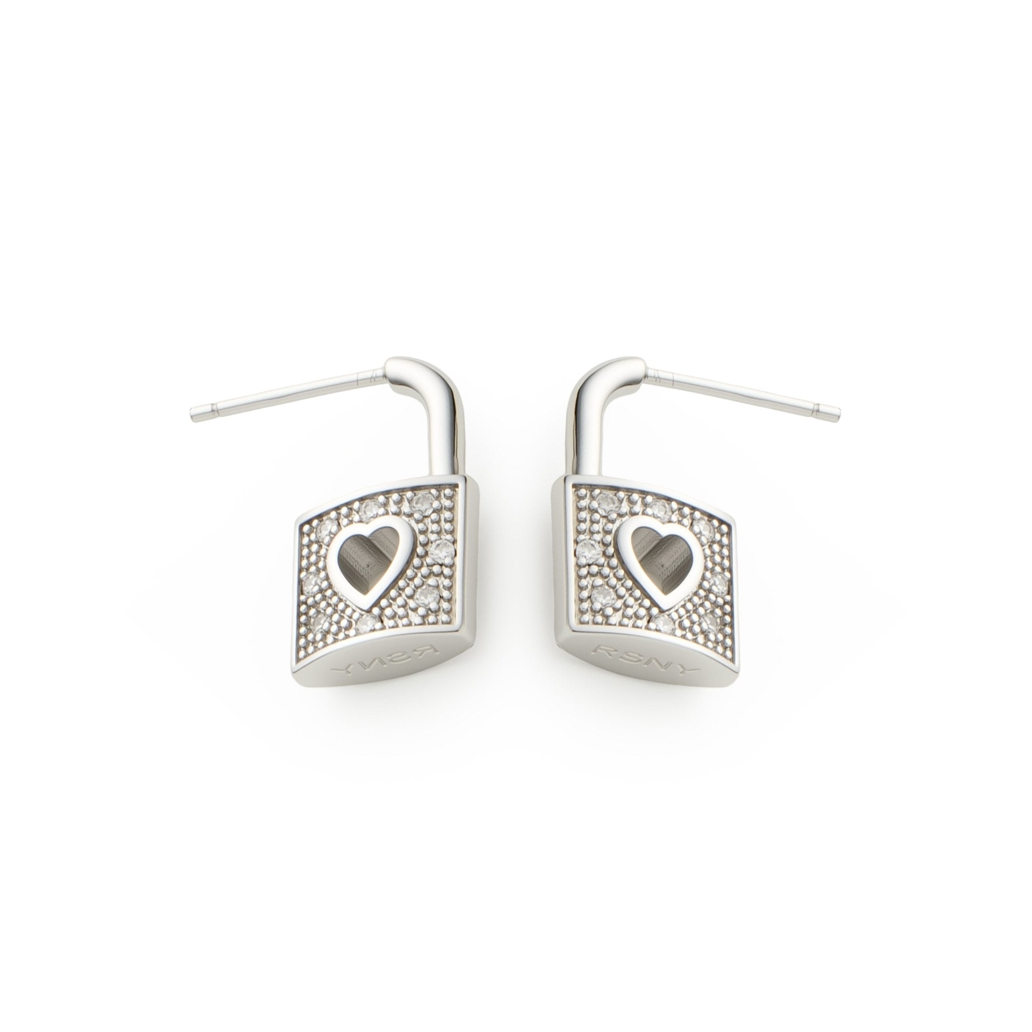RSNY Heart Lock Earrings - R2198A
