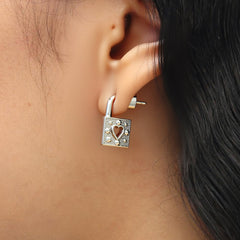 RSNY Heart Lock Earrings - R2198A