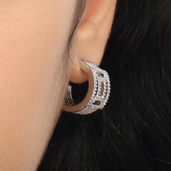 RSNY hollow geometric line earrings - R2102A
