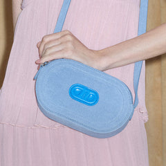 RSNY Oval Loop Pig Nose Shoulder Bag - Denim Color Matching - BG0080B