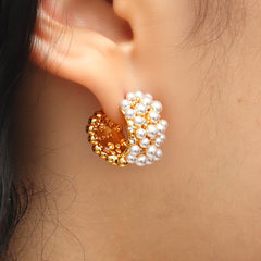 RSNY Pearl Crystal Diamond Earrings - R2213B