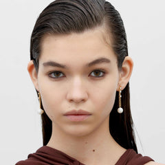 RSNY pearl soft chain earrings - R2167B