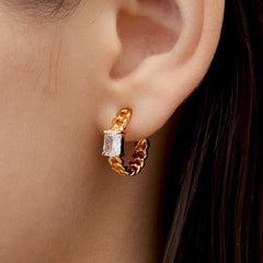 RSNY Princess Square Chain Earrings - R2106B