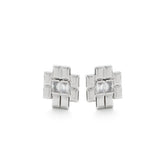 RSNY princess square splicing stud earrings - R2147A