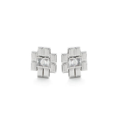 RSNY princess square splicing stud earrings - R2147A