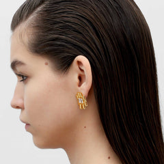 RSNY princess square splicing stud earrings - R2147B