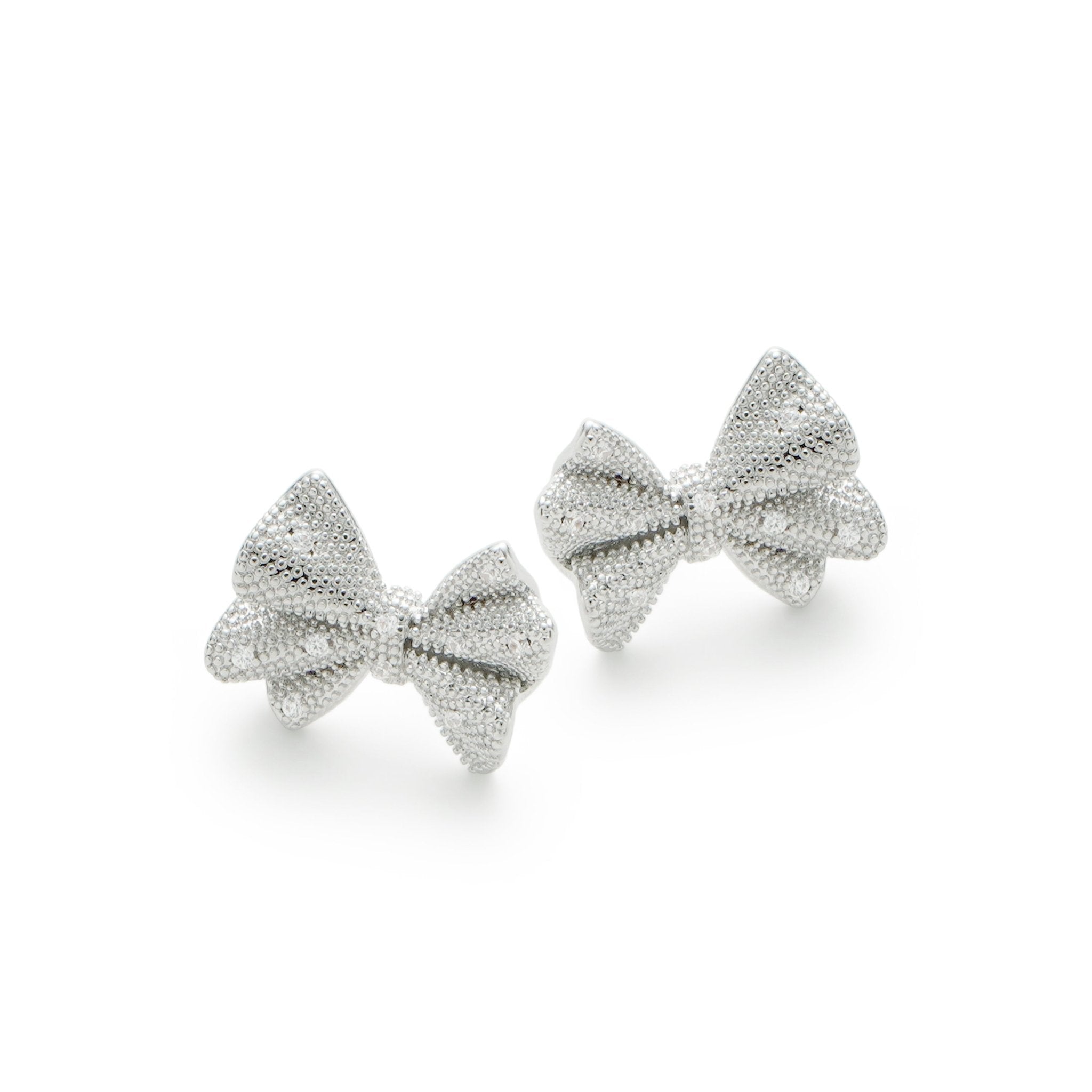 RSNY shiny bow stud earrings - R2183A