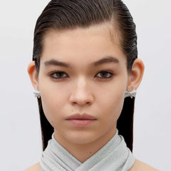 RSNY shiny bow stud earrings - R2183A