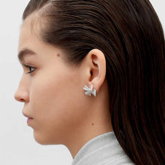 RSNY shiny bow stud earrings - R2183A