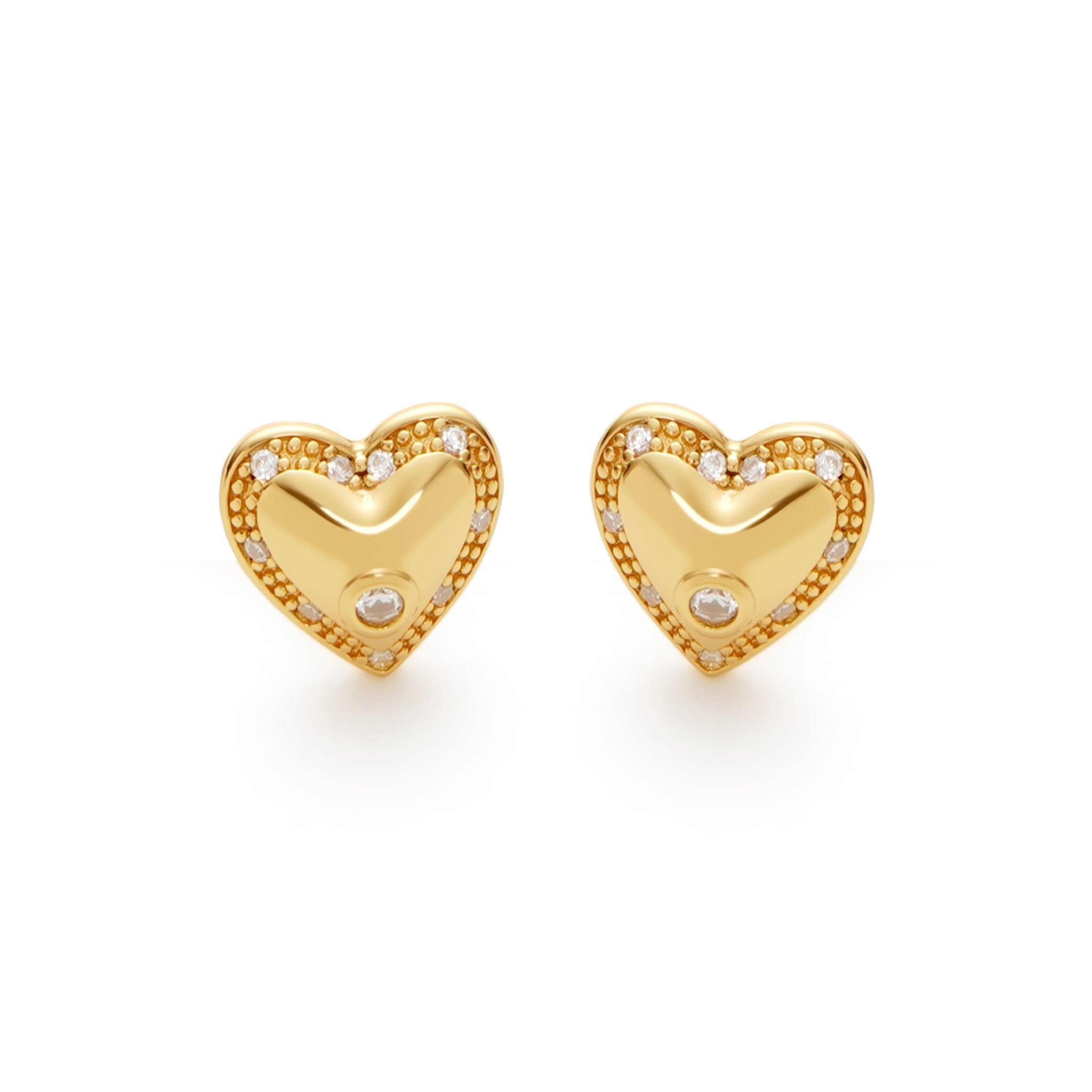 RSNY Shiny Heart Earrings - R2200B