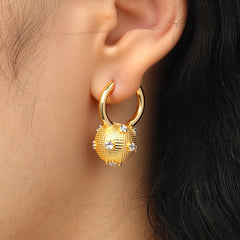 RSNY Shiny Spherical Earrings - R2190B