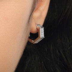 RSNY six - sided diamond earrings - R2074A