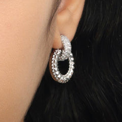 RSNY textured chain stud earrings - R2058A