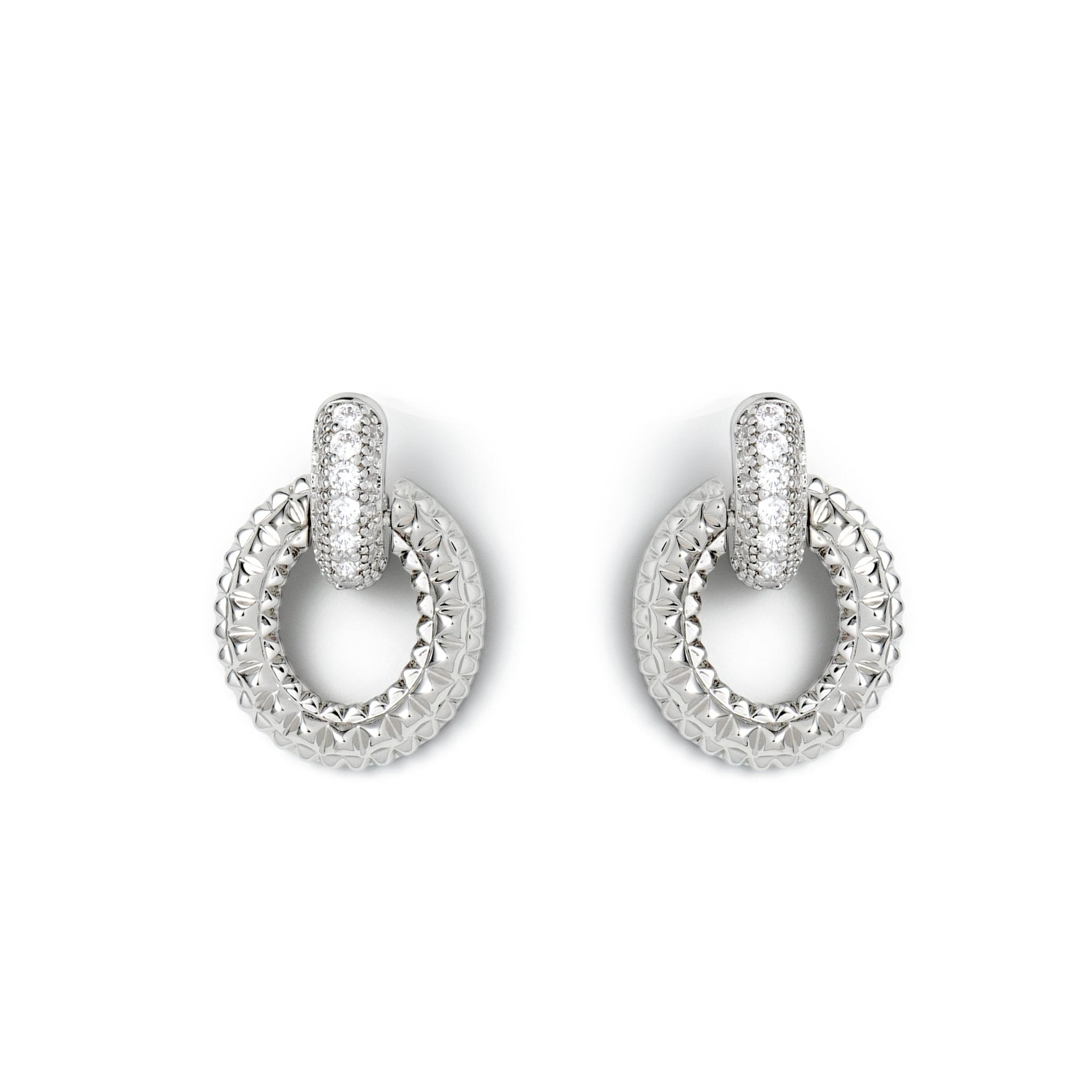 RSNY textured chain stud earrings - R2058A