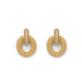 RSNY textured chain stud earrings - R2058B