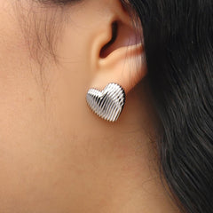 RSNY Textured Heart Earrings - R2228A