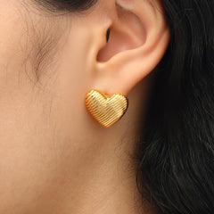 RSNY Textured Heart Earrings - R2228B