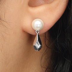 RSNY water drop diamond pearl stud earrings - R2097A