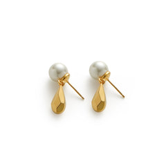 RSNY water drop diamond pearl stud earrings - R2097B