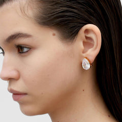 RSNY water drop shape diamond stud earrings - R2131B