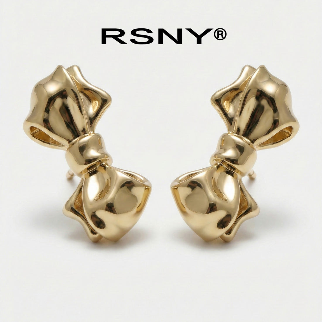 RSNY Bow Gold Earrings - main product photo