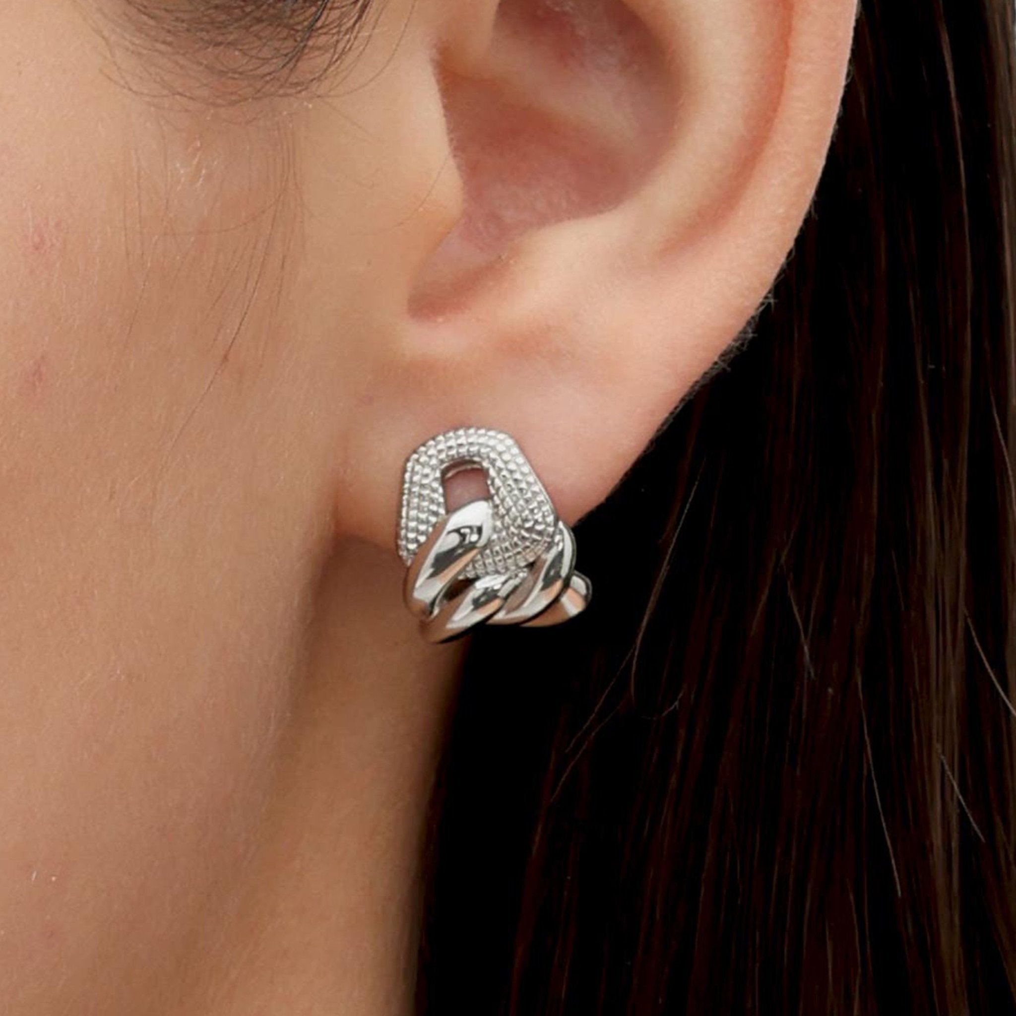 RSNY abstract chain stud earrings - R2152A