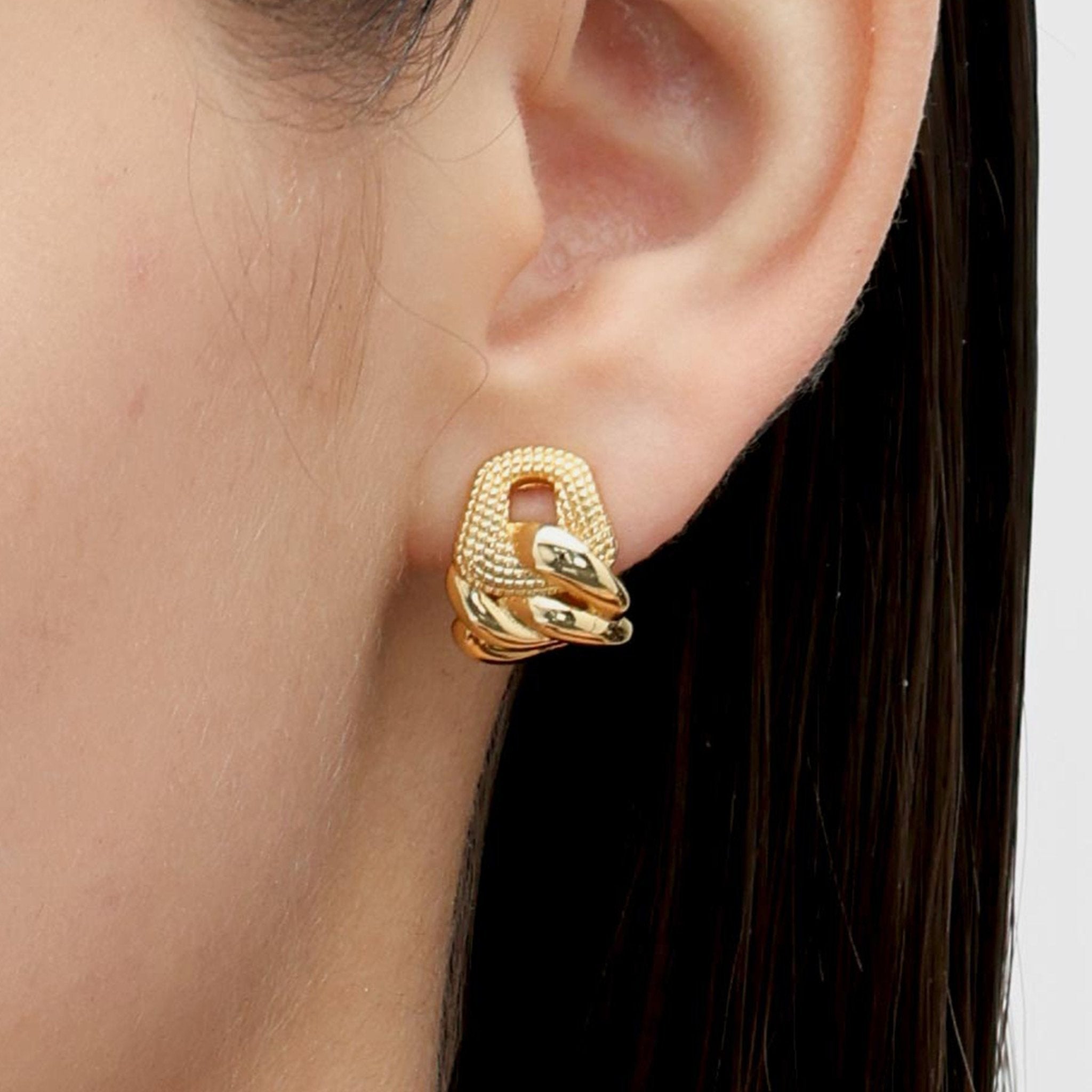 RSNY abstract chain stud earrings - R2152B