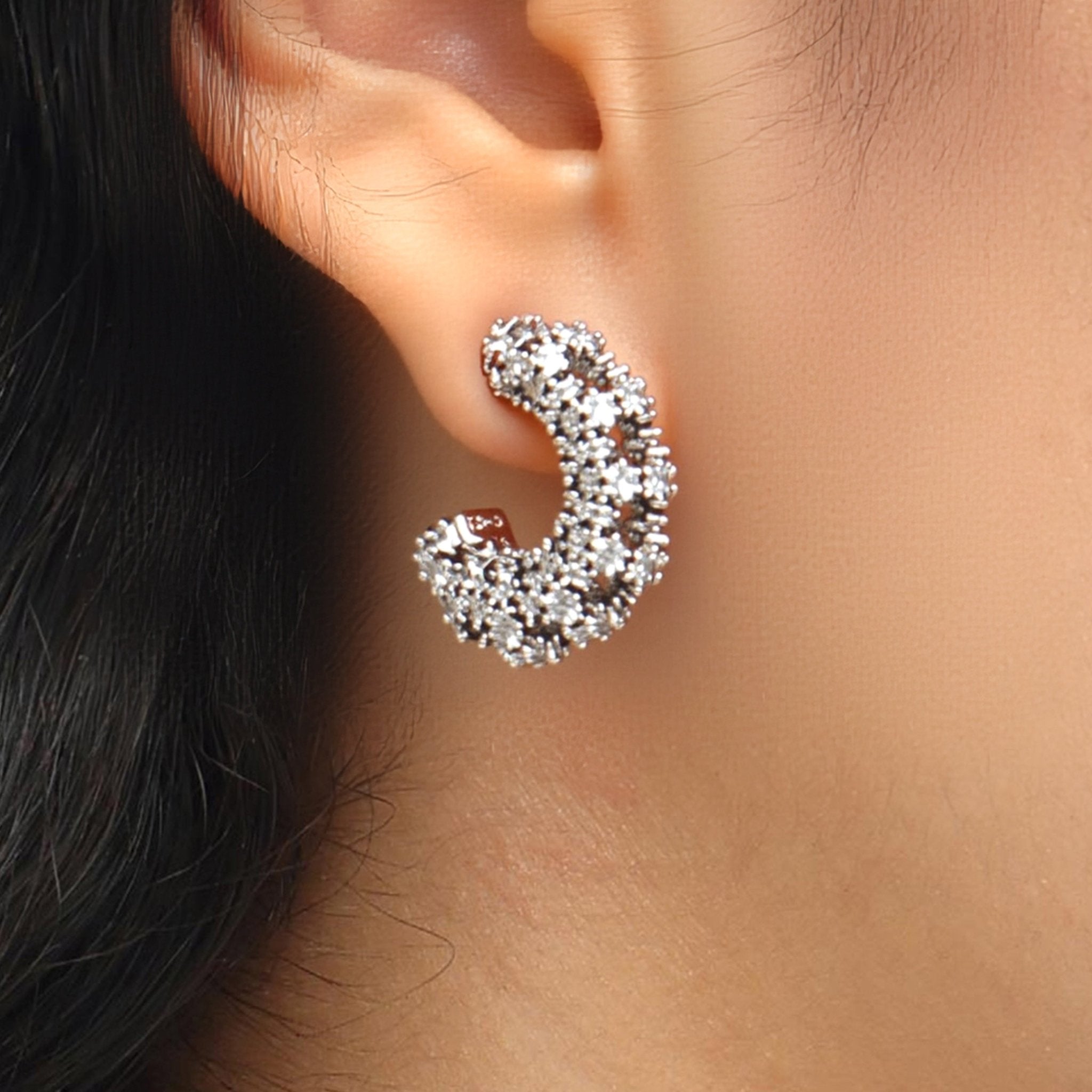 RSNY Crystal Diamond Claw Set Earrings - R2219A
