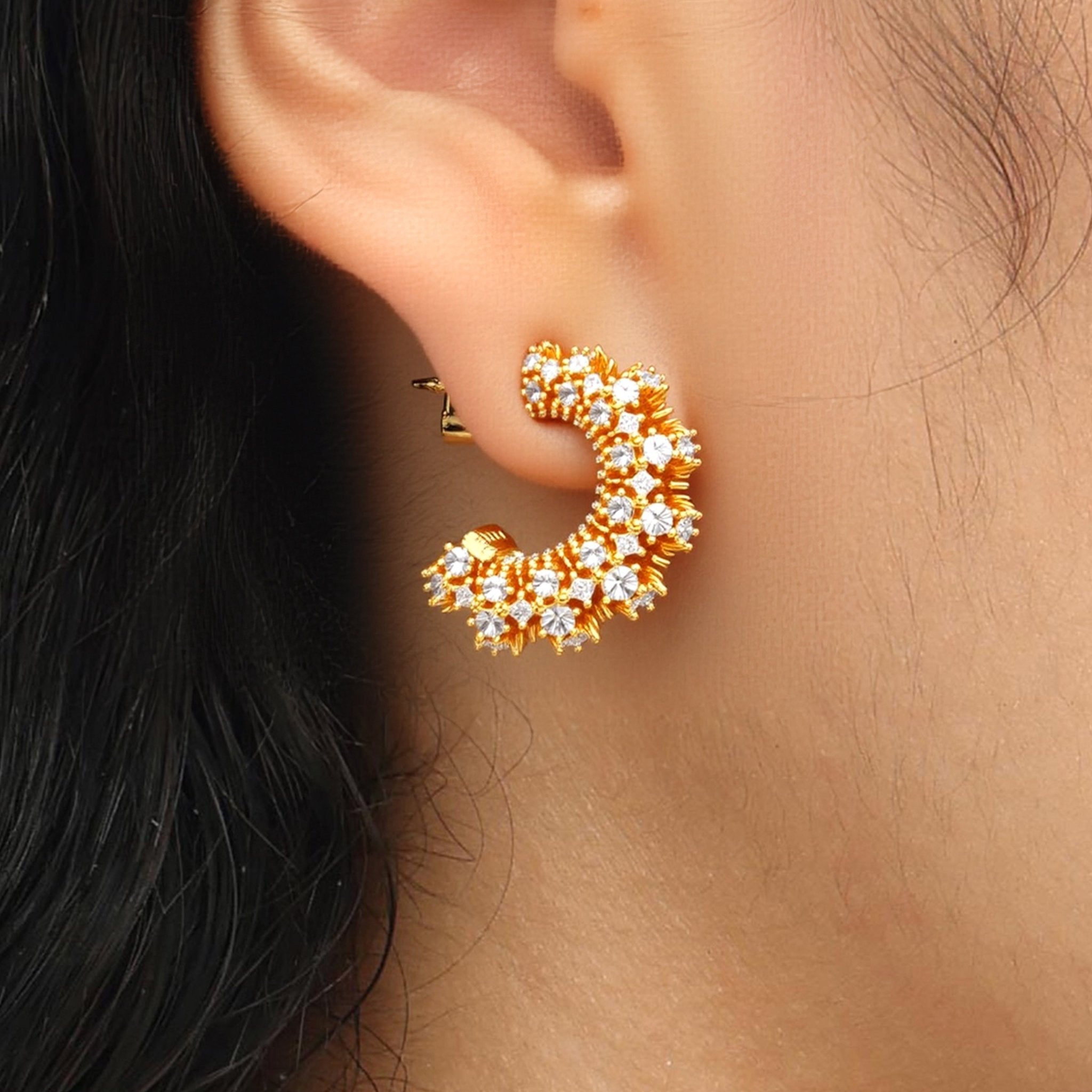 RSNY Crystal Diamond Claw Set Earrings - R2219B