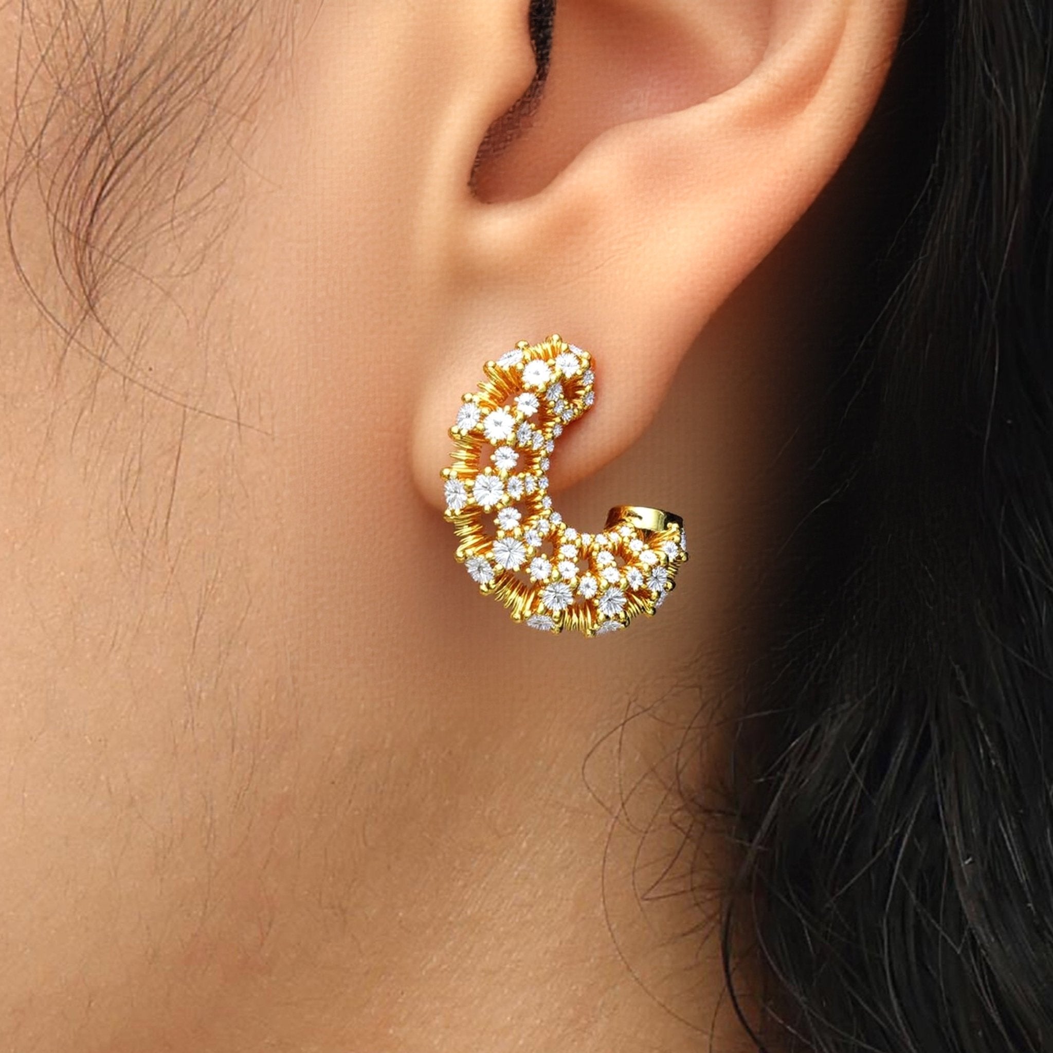 RSNY Crystal Diamond Claw Set Earrings - R2219B