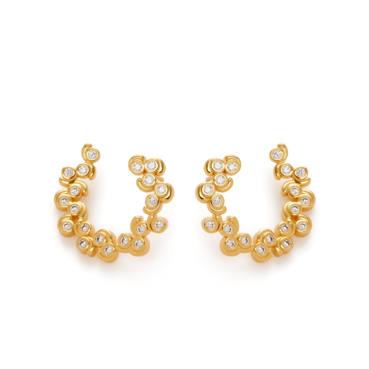 RSNY Crystal Diamond Hoop Earrings - R2245B