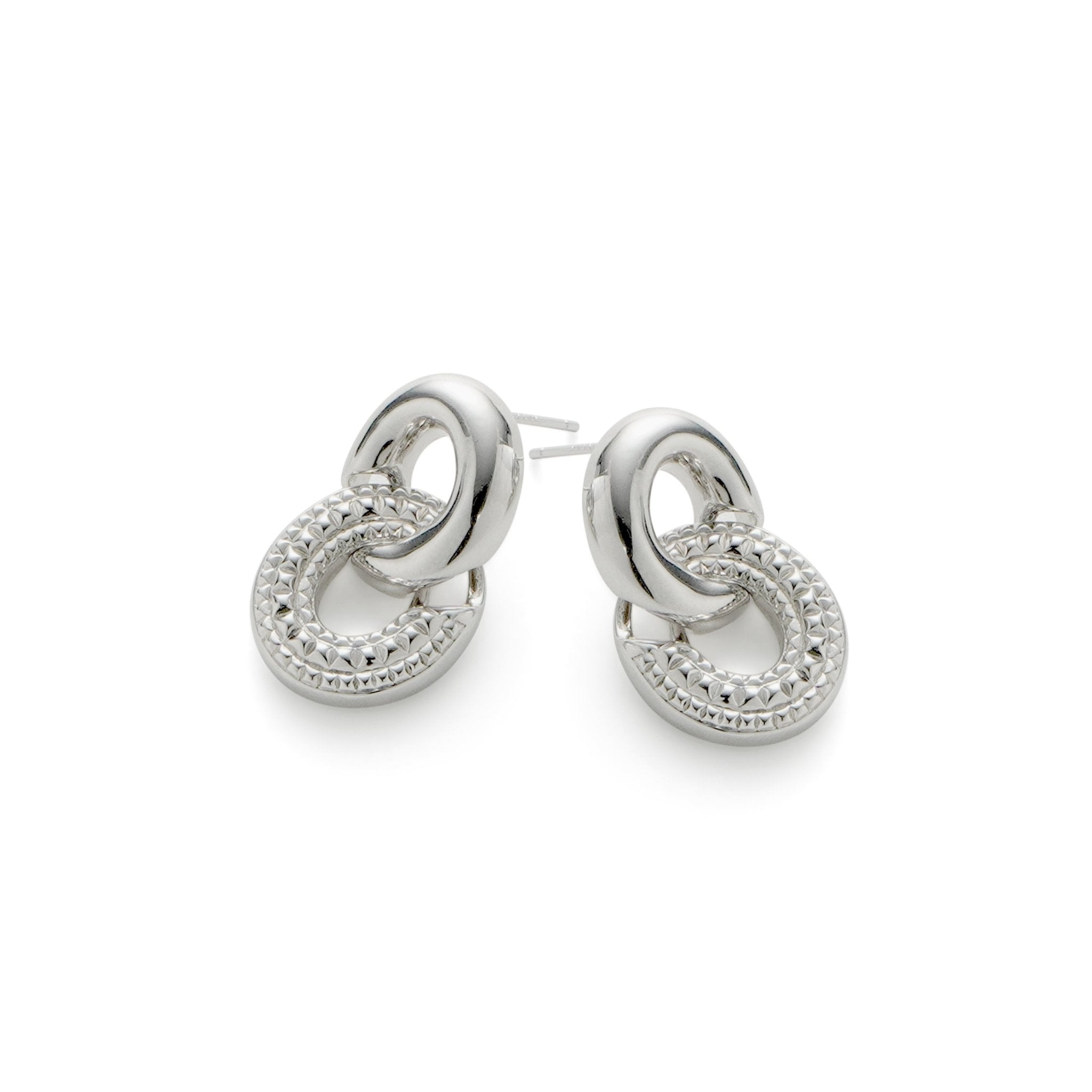 RSNY diamond pattern chain earrings - R2059A